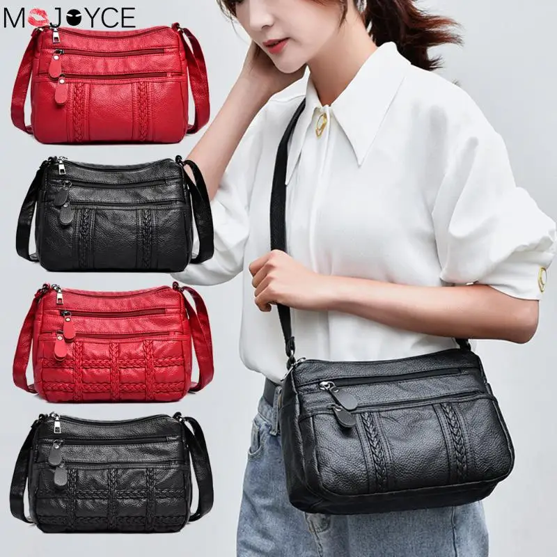 

Female Bags Fashion Women Bag Pu Soft Leather Shoulder Bag Purse Multi-layer Crossbody Bag Quality Small Bag Brand Handbag