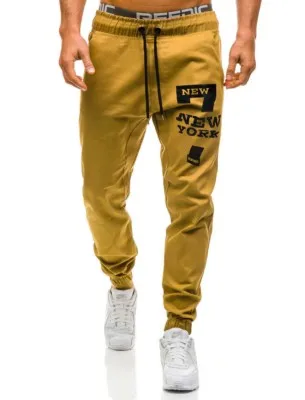 khaki Для мужчин s джоггеры спортивные брюки скинни Fit Спортивная одежда для мужчин Повседневная Эластичная лента спортивные брюки Slim Fit Брюки для бега тренажерный зал - Цвет: khaki