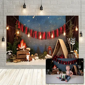 

Avezano Jungle Adventure Photography Background Christmas Starry Sky Tent Baby Portrait Backdrop Photophone for Photo Studio