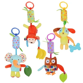 

Cute Animal Handbells Musical Developmental Toy Bed Bells Kids Baby Soft Toys Rattles