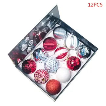 

12pcs 8cm Christmas Balls Party Baubles Xmas Tree Decoration Hanging Ornament Xmas Home Party Decor New Year Gift D5BD