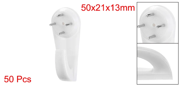 Uxcell 20/50/100 шт Hardwall Вешалка 13/22/30lbs для аппаратные средства крепежи крючки настенное крепление немаркий крюк фото-подвески для картинных рам - Цвет: 50mm x 21mm 50 Pcs