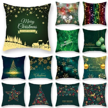 

Christmas Peach Skin Pillowcase Christmas Decorations For Home Navidad Decor Santa Claus Elk Pattern Happy New Year Xmas Party