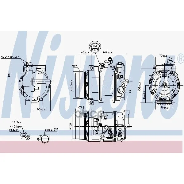 Компрессор Mercedes W163, 203, 211, 220, Sprinter(901-906) 890634 Nissens арт. 890634