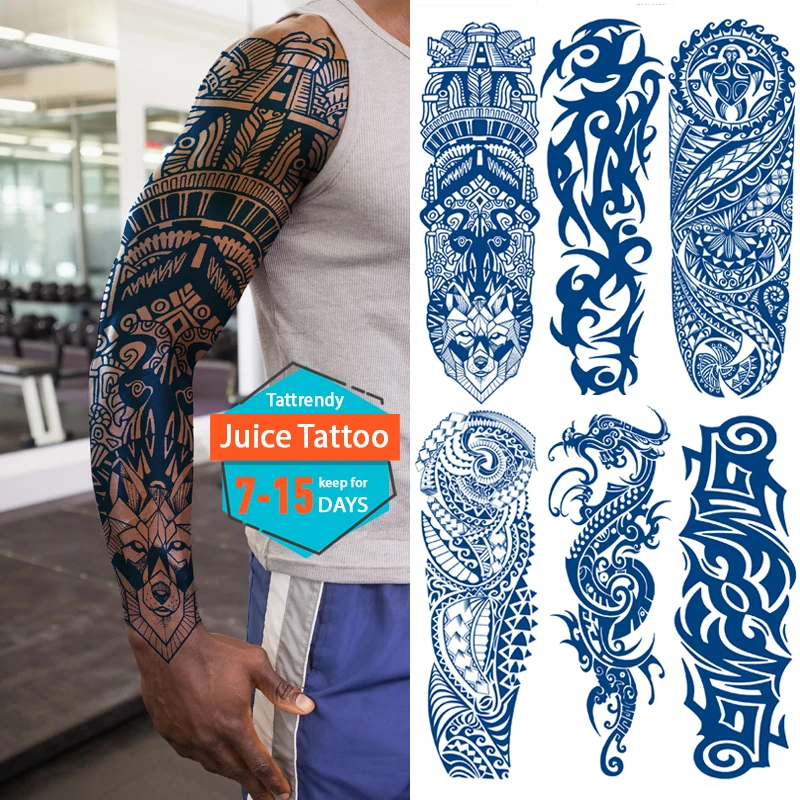 Juice Lasting Temporary Sleeve Tattoo Large Full Arm Tattoo Sticker Men Boy Tribal Totem Dragon Sexy Tattoo Designs Body Art Temporary Tattoos Aliexpress Juice Lasting Temporary Sleeve Tattoo Large Full Arm Tattoo Sticker Men Boy Tribal Totem Dragon Sexy Tattoo Designs Body Art Temporary Tattoos Aliexpress