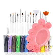 12 цветов набор красок для нейл-арта акриловая художественная роспись акварельные масляные краски для ногтей набор кистей инструменты для нейл-арта