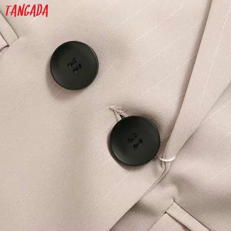 Tangada для женщин Элегантный длинный жилет корейская мода Леди Рабочая одежда двубортное пальто без рукавов женский топ 1Y06