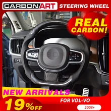 Углеродное волокно руль для Volvo S60 S80L S60L S90X C60 V90 v40 V70 внедорожник XC60 S90 углерода интерьера Стайлинг для Volvo XC90 S40