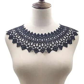 

White black Milk Silk Hollow DIY Embroidery Neckline Collar Clothes Sewing Applique Decor accessories