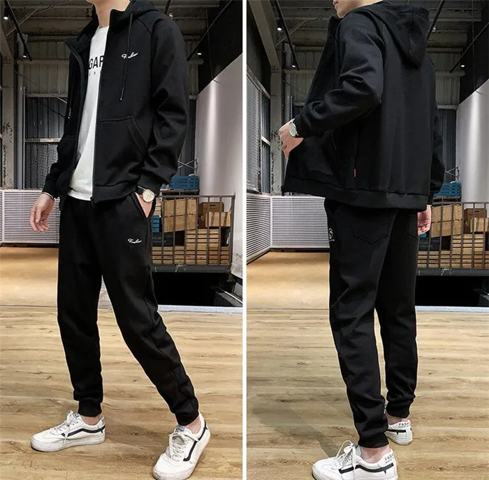 Rlyaeiz негабаритных 7XL 8XL повседневные спортивные костюмы для мужчин высокое качество осенний комплект мужской спортивный костюм на молнии толстовки+ брюки спортивная одежда
