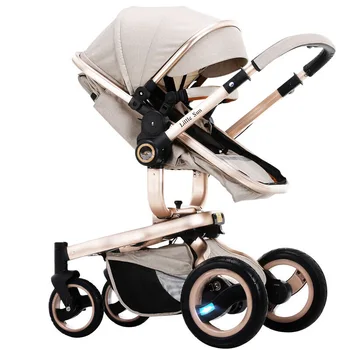 

Stroller Can Sit and Lie High Landscape Four Wheel Shock Absorption Super Wide Two-way Baby Stroller