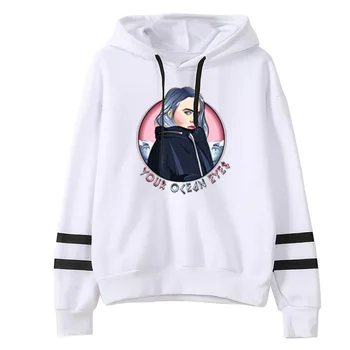 

Billie Eilish Hoodie Women Harajuku Fashion Ulzzang Sweatshirts Female Clothes Graphic cartoon kawaii hood Oversized Women