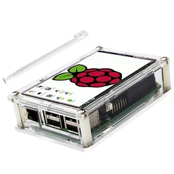 Écran tactile LCD pour Raspberry Pi 3 2, 3.5 pouces, avec étui de Protection Transparent, modèle B 