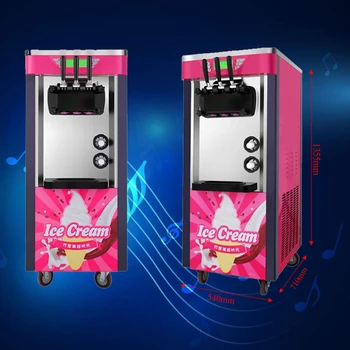 

High production 26L/H ice cream maker commercial ice cream machine three flavors ice cream soft machine