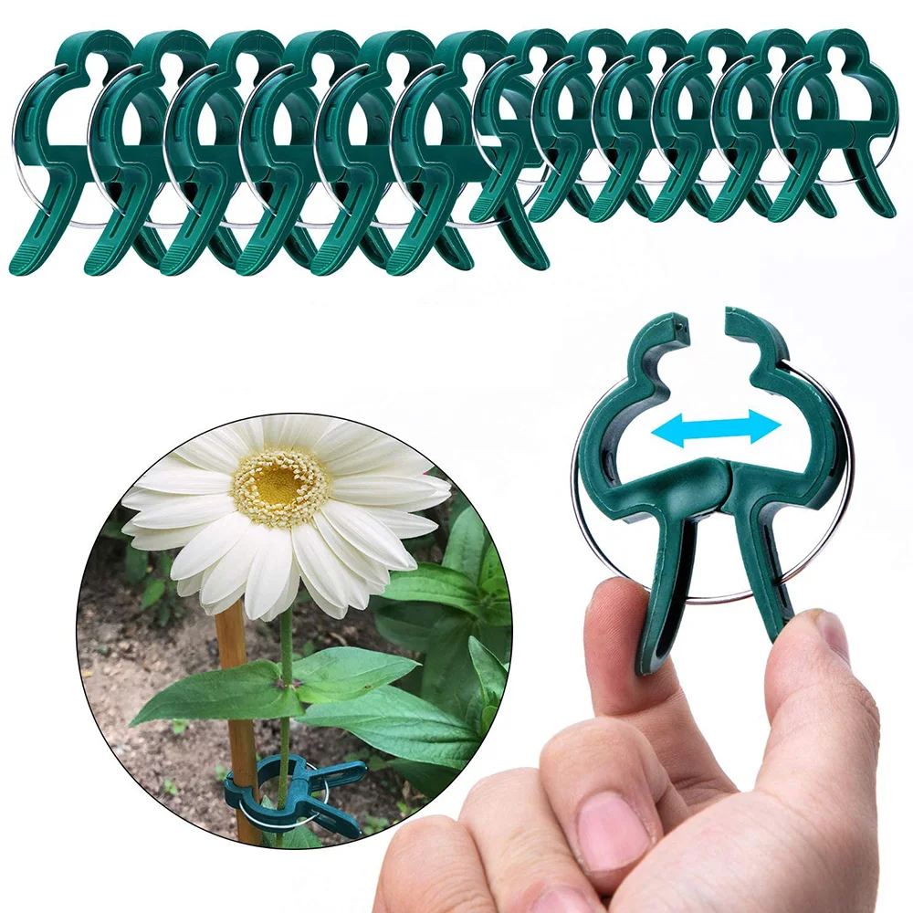 30/50/100pcs Reusable Plant Clips 4.5*3cm/6x4.5cm Plant Stems Stalks Vines Climb Fixed Clamp for Gardening Seedling Bracket Tool