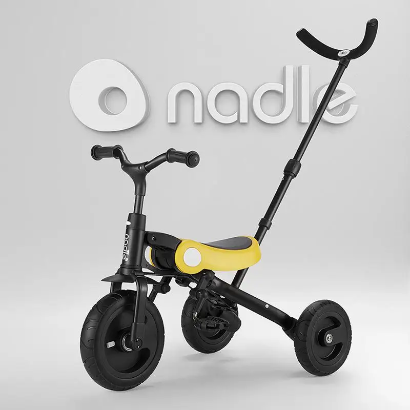 Детский трехколесный велосипед для детей 1-3-6 лет, складной светильник - Цвет: yellow