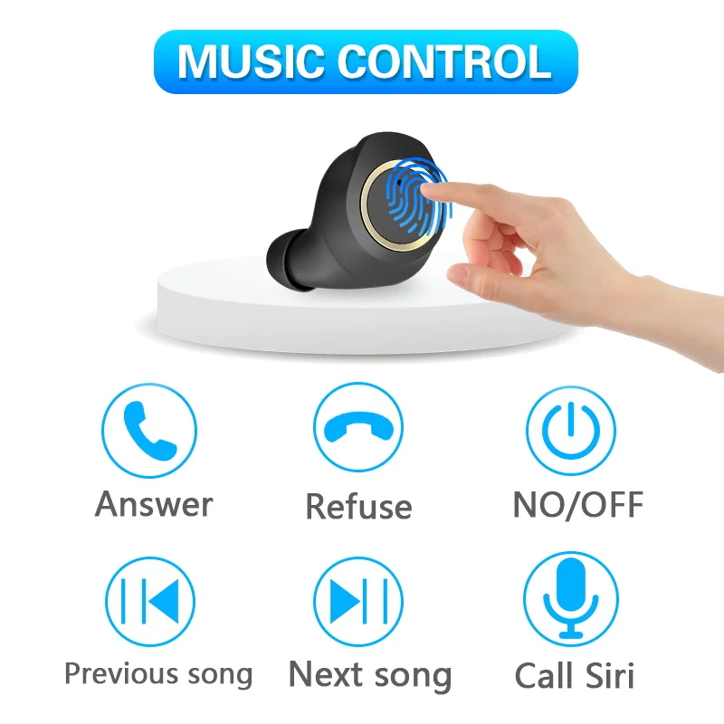 Bluetooth 5,0 наушники Поддержка SBC беспроводные наушники 6 часов прослушивания музыки с HD глубокими басами мини наушники для смартфона