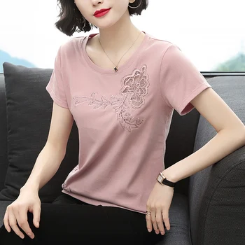 

T-shirt 2020 with short sleeves and loose cotton, new Korean version of large-size jacket, T-shirt with half sleeves in summer