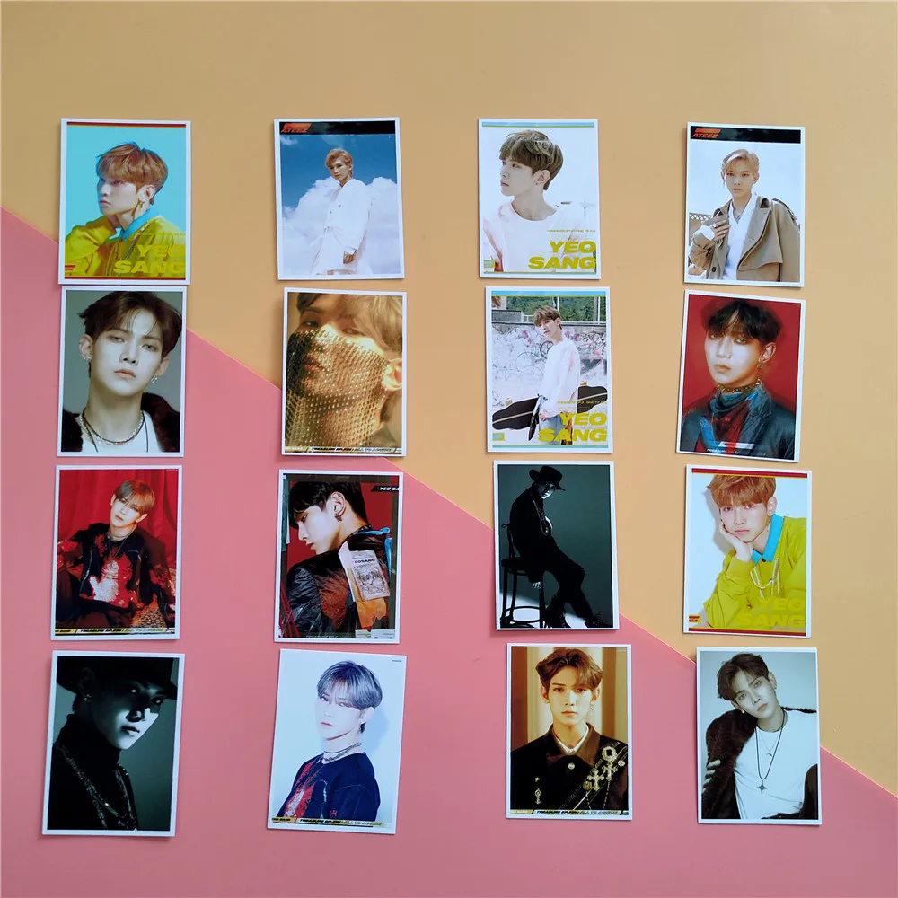 16 шт./компл. Kpop Ateez фотоальбом фото ломо карты плакат K-pop ATEEZ c Новые поступления YEO SANG MINGI