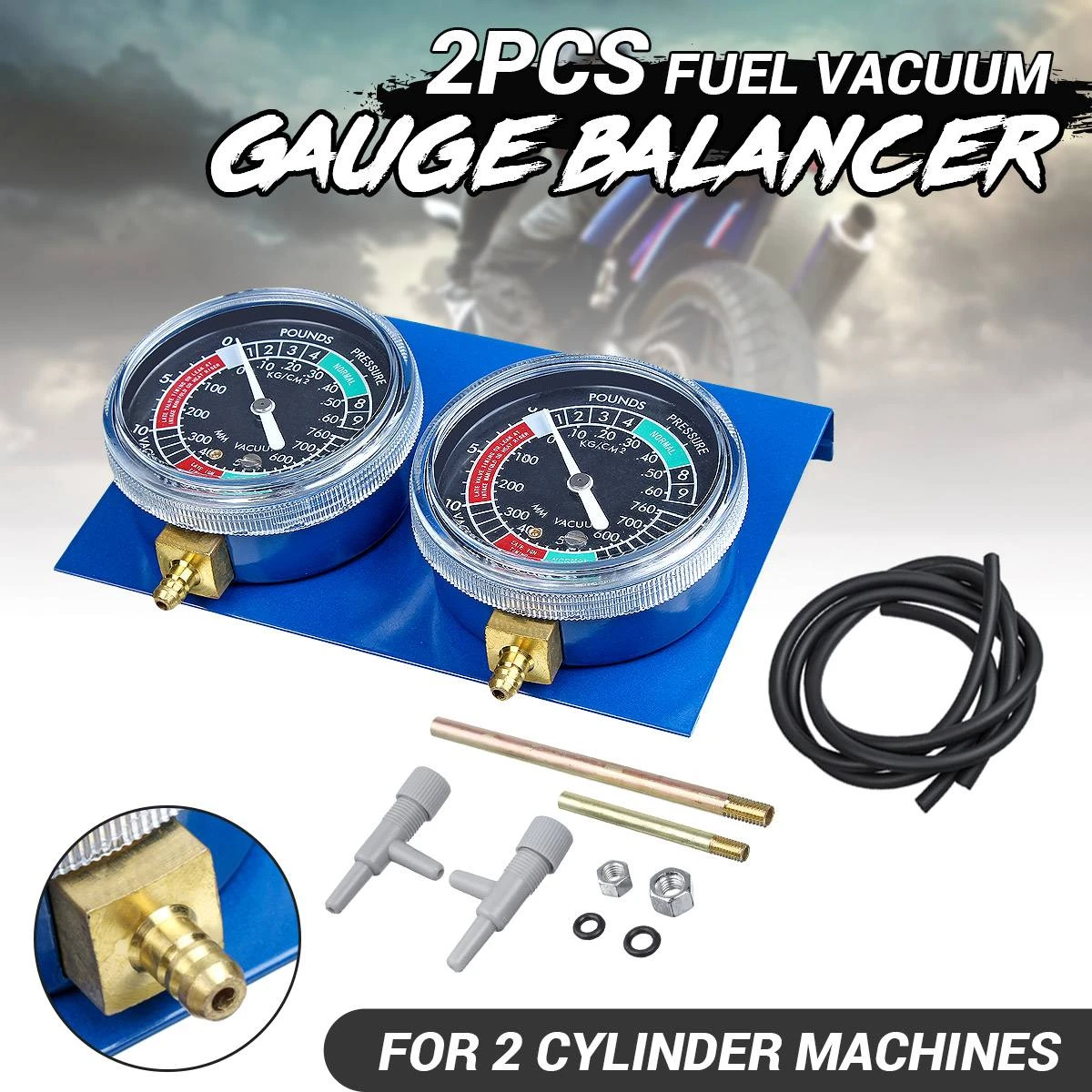 Carb Sync Gauge Kit Synchronizer Tool Fuel Vacuum Carburetor Vacuum Gauge Balancer With Hose