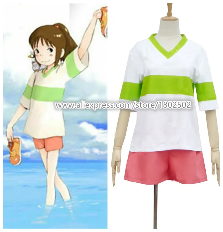 spiritted Out Sen to Chihiro no Kamikakushi Chihiro ogino хлопковая футболка рубашка костюм косплей