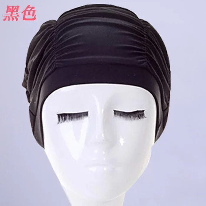 Шапочка для плавания ming s, шапочка для плавания с длинными волосами, плиссированная тканевая шапочка для купания, Шапка-бини из лайкры для взрослых мужчин и женщин-7 - Цвет: 3