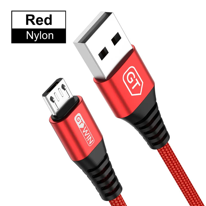 GTWIN 0,25 м/1 м/2 м Micro USB кабель 3 А Быстрая зарядка для samsung Xiaomi Redmi кабель для передачи данных зарядное устройство для LG Note 5 Android usb кабель - Цвет: Красный
