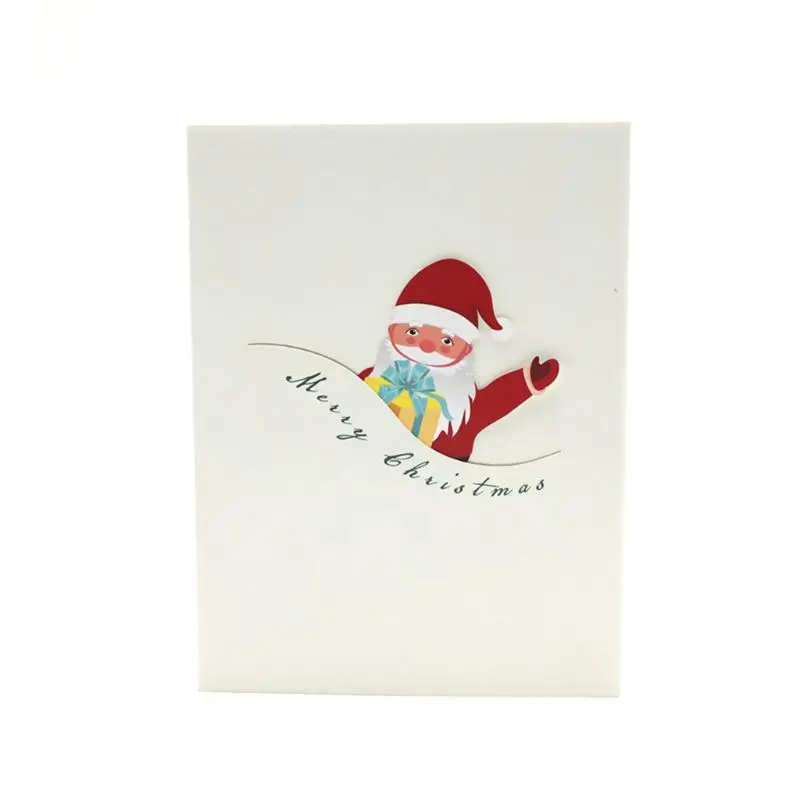  3D Pop Up Santa Claus Greeting Cards Postcards Invitations with Envelope for Kid 72XF - 4000389120918