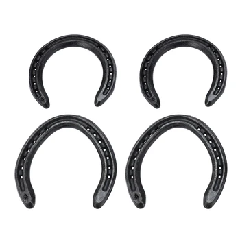 

4Pcs Horse Equipment Aluminum Alloy Real Horseshoes Nails Fix to Horse Foot 2 Front + 2 Rear Farrier Tools for Tournament Play