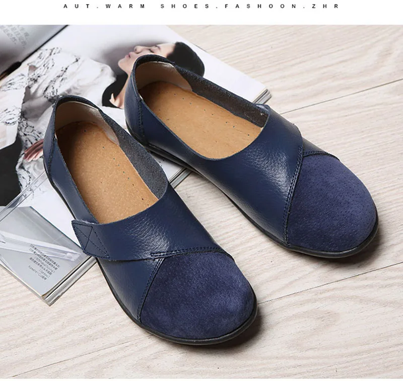 Genuine Leather ballet women flats slip on summer moccasins loafers women 2019 autumn soft non-slip ladies casual shoes VT360 (34)