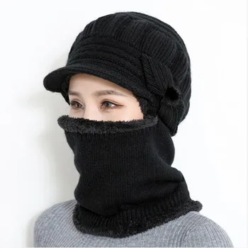 

Hat Ladies Winter Thickened Conjoined Mother Wool Hat Grandma Ear Protection Windproof Warm Knit Beanie Women Trendy Autumn Hats