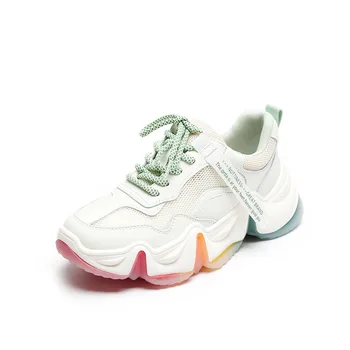 

Yiluan Candy Colors Dad Shoes Women 2020 Summer New Casual Shoes Mesh Breathable Platform Shoes Jelly Rainbow Bottom Sneakers