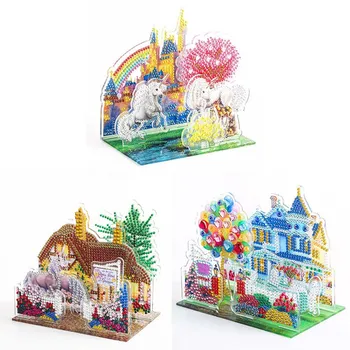 

Cartoon Animal Unicorn Diamond Painting Three-Dimensional Children DIY Building Block Puzzle Cartoon Diamond Painting Home