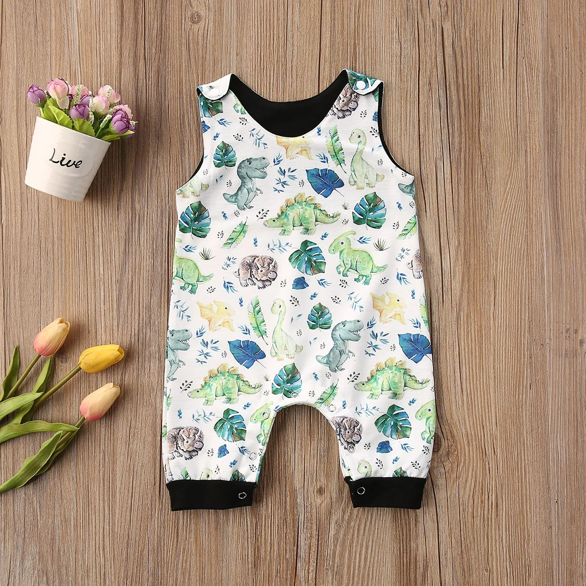 Citgeett Summer 0-3Y Infant Baby Girls Boys Rompers Sleeveless Cartoon Cotton Jumpsuits Clothes