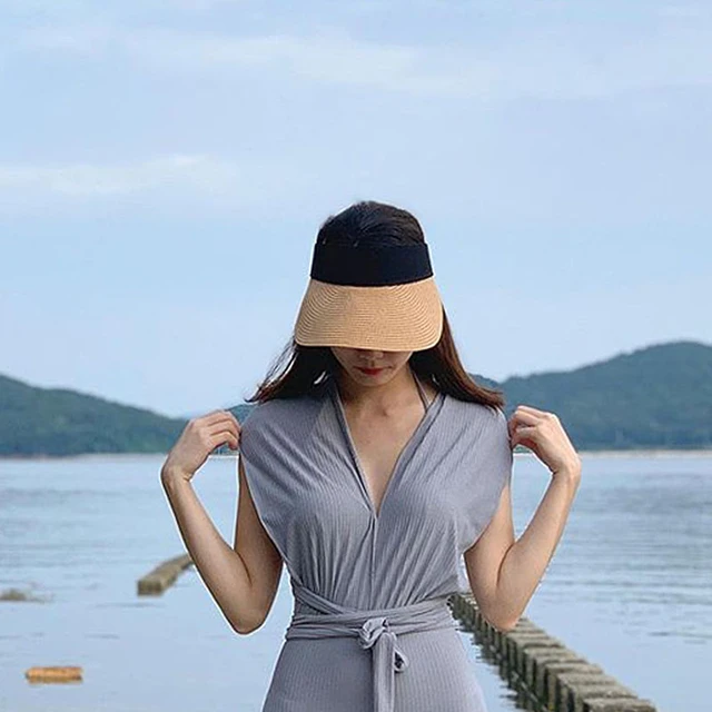 Sombrero Visera Mujer Verano de Paja (Talla Única)