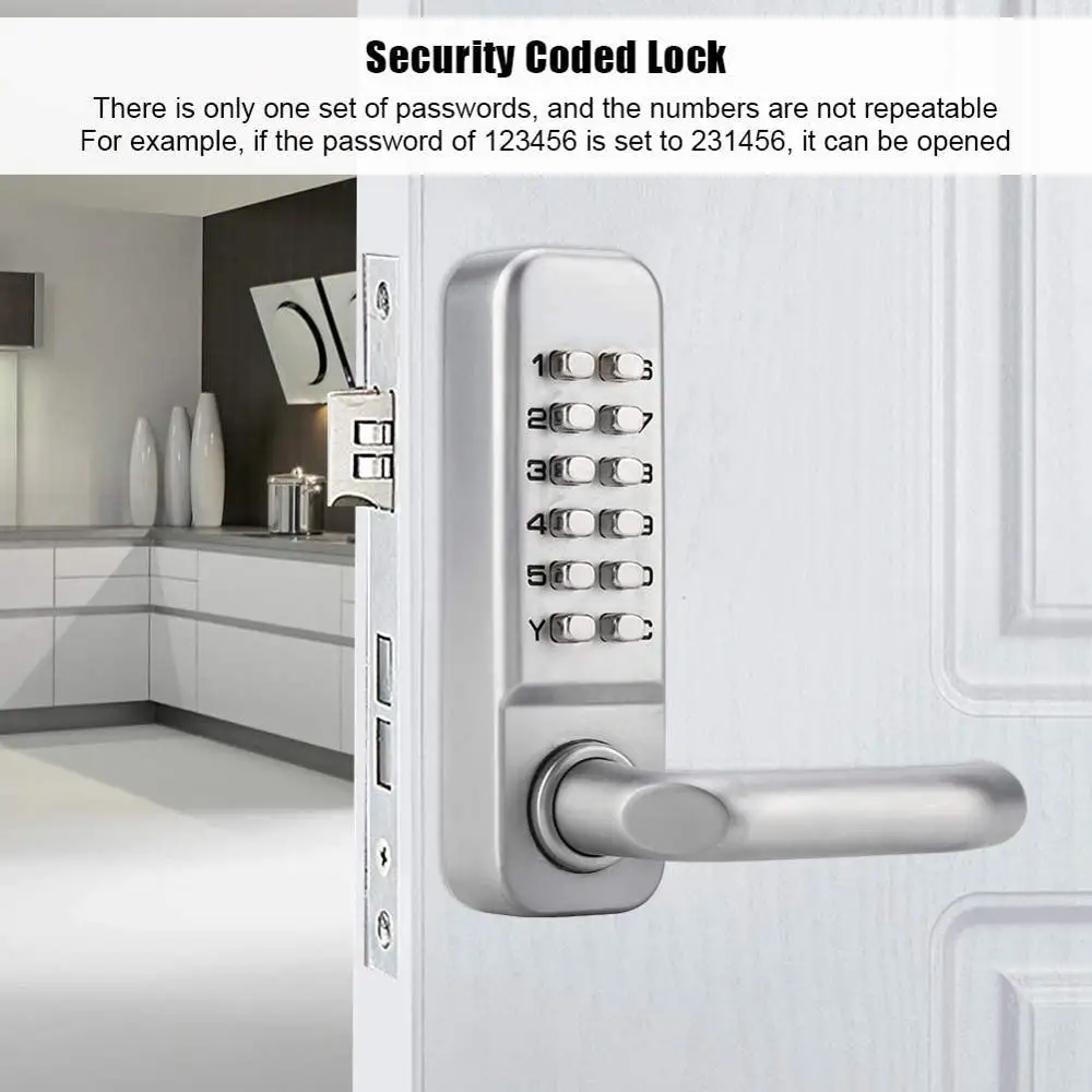 Keyless Mechanical Door Locks Keyless Digital Machinery Code Keypad Password Entry Door Lock  Zinc Alloy Doors Handle