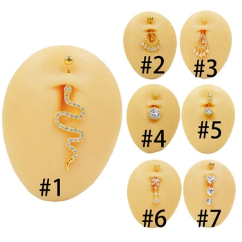 1pc Navel Rings Belly Button Ring 925 Sterling Silver CZ Navel Piercing Barbell Body Jewelry 2