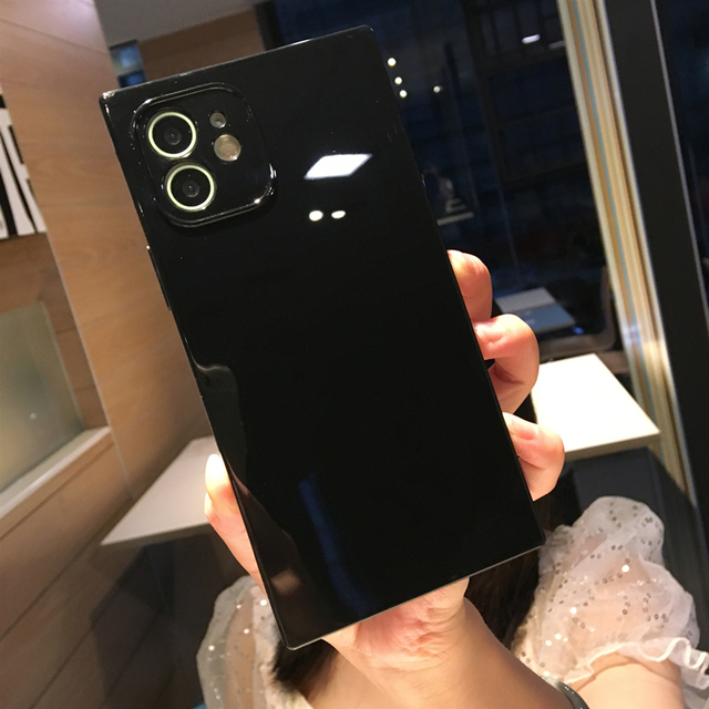 Case For iPhone 12 11 Pro 13Pro Max X XR XS Max 7 8 Plus SE 2020 13 Mini Luxury Square Design Candy Colors Soft TPU Cover