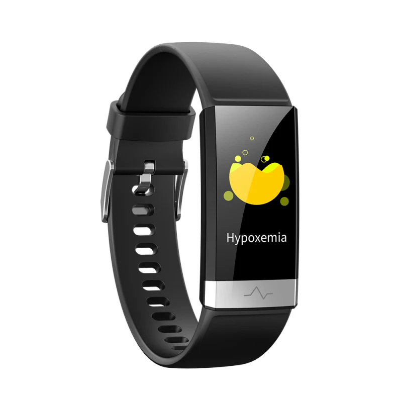 Bluetooth цветной экран умные часы ЭКГ+ PPG V19 пульсометр кровяное давление спящий монитор спортивный водонепроницаемый умный Браслет - Цвет: Черный