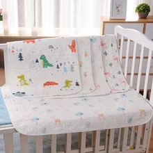 HereNice 70*90 пеленки для новорожденных, пеленка для пеленания, Детский водонепроницаемый коврик, детская простыня с принтом динозавра и оленя, товары для ухода за младенцами