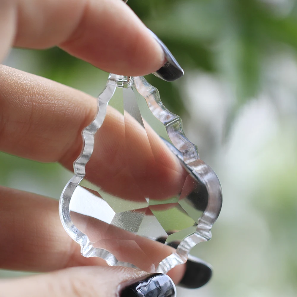 

50mm Clear Color Crystal Maple Leaf Pendant 1 Piece Glass Prism Drop Parts For Chandelier Suspension