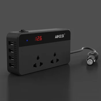 

200W Car Inverter Charger DC 12V to AC 220V Auto Cigarette Lighter Power Converter Charger for Laptop with 4 USB Charging Port