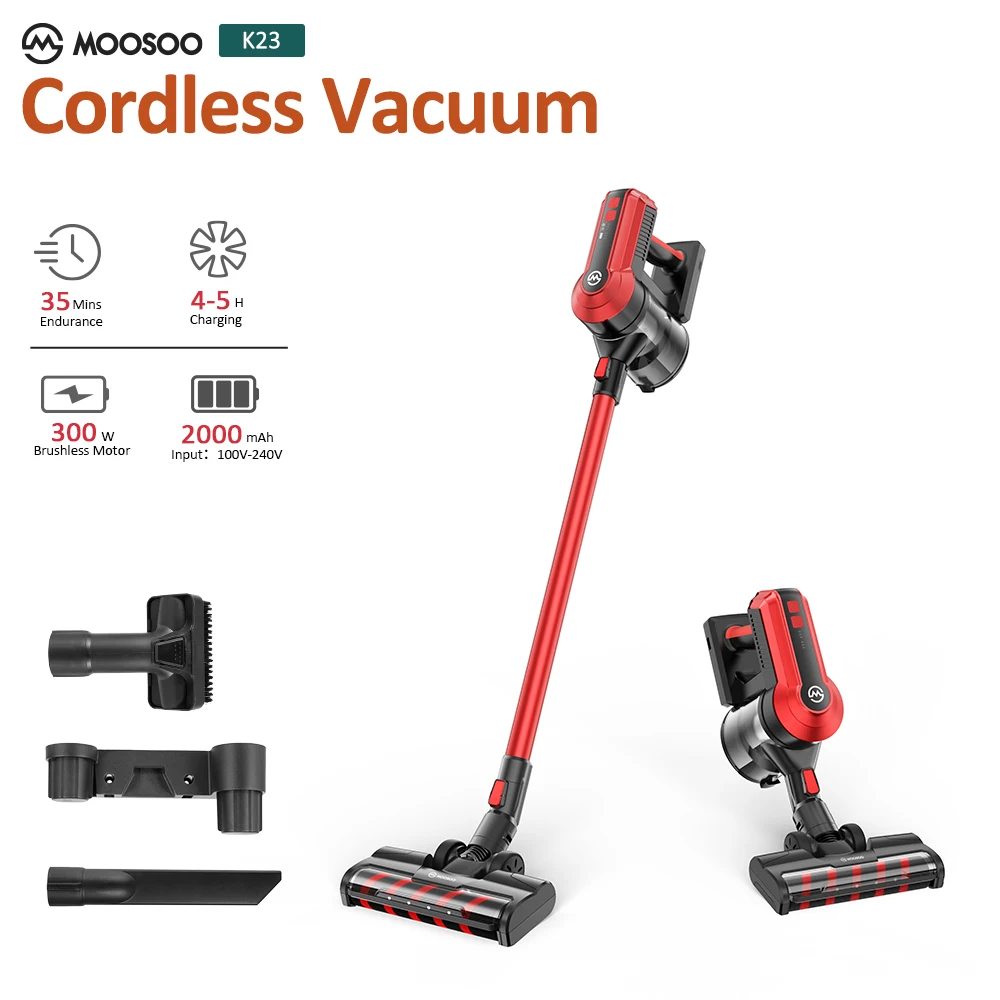 7 Day Delivery MOOSOO K23 Cordless Vacuum Cleaner 23kpa Suction HEPA
