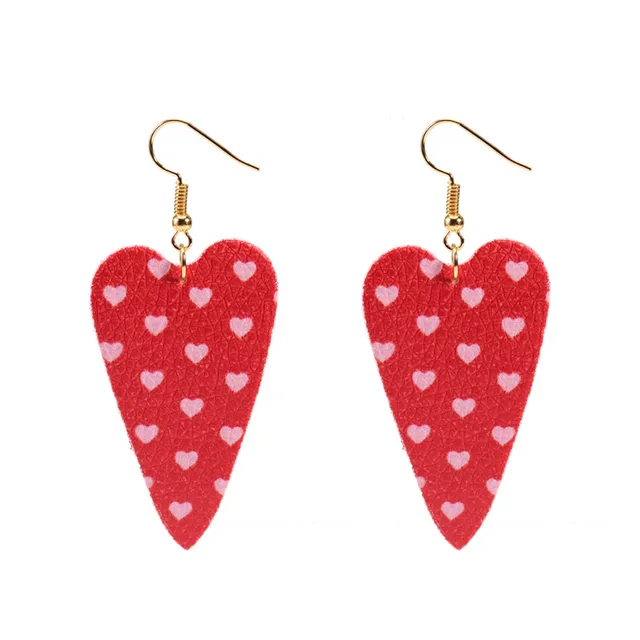 Love Heart Pendant Hollow Pu Leather Earrings New Dangle Earrings for women Valentine's Day Gift Wholesale valentine earrings T2196RAX75