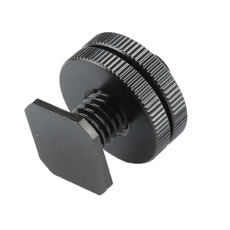 Camera Screw Mount Adapter For Camera DSLR SLR Speedlite Hot Shoe Double Nut Flash Mount 1/4" Thread Screw