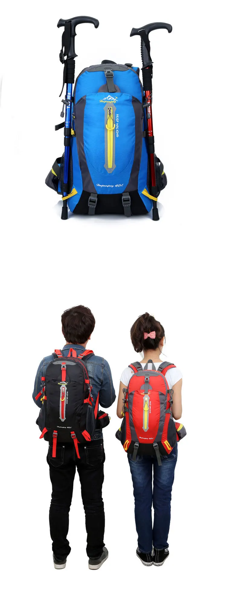 Мужской 40L унисекс Водонепроницаемый рюкзак для путешествий, походная спортивная сумка, рюкзак для альпинизма, кемпинга для мужчин