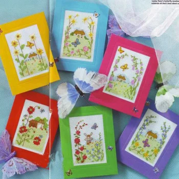 

CD038 14ct Cross Stitch Kit Card Package Greeting Card Needlework Embroidery Crafts Counted Cross-Stitching Kits Christmas Gift