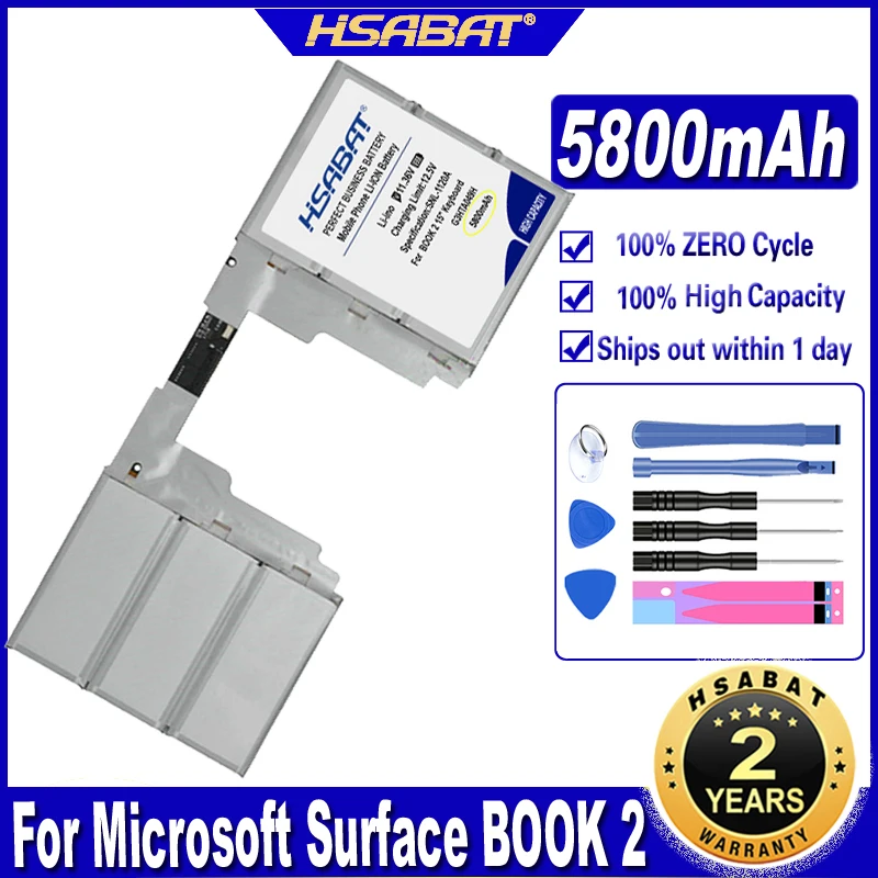 Аккумулятор HSABAT G3HTA050H G3HTA049H 5800 мач для ноутбука Microsoft Surface BOOK 2 батареи клавиатуры 15
