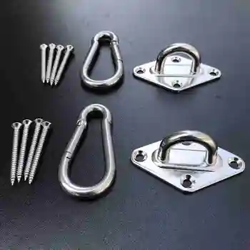

Easy-swivel Hooks Diamond-shaped Door Buckle Fixing Disc Spring Hook Kit For Ceiling/indoor/outdoor Hammock Swing Chairs Seat