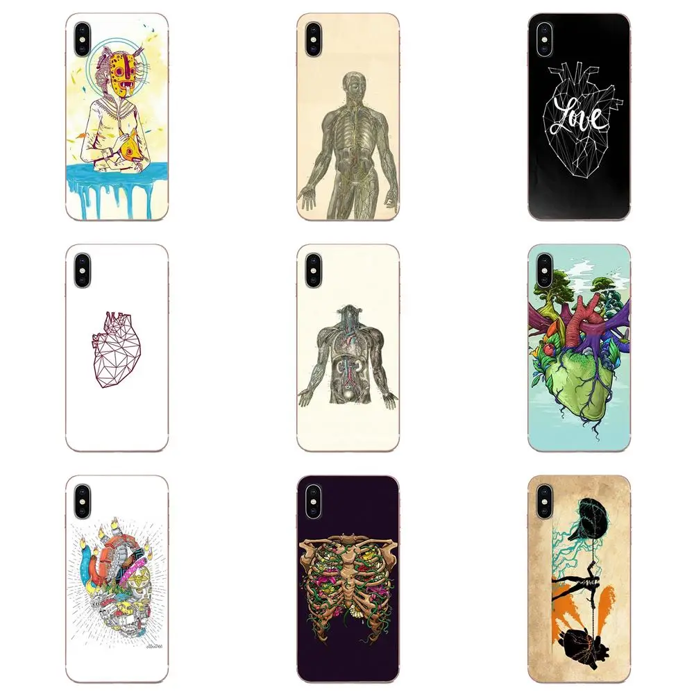For Xiaomi Redmi Note 2 3 3S 4 4A 4X 5 5A 6 6A Pro Plus Soft Silicone TPU Transparent Case Mobile Designs Human Anatomy | Мобильные